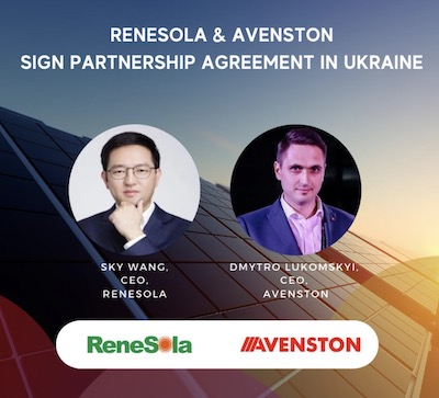 ReneSola and also Avenston Sign Partnership Agreement in Ukraine