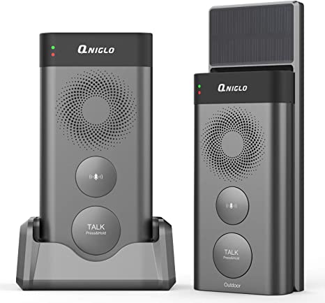 Qnigle Solar Powered Wireless Intercom Doorbells