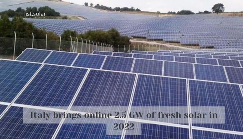 Italy brings online 2.5 GW of fresh solar in 2022