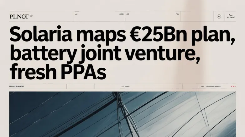 Solaria maps €2.5bn plan, battery joint venture, fresh PPAs