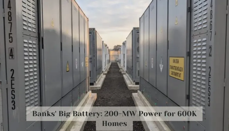 Banks' Big Battery: 200-MW Power for 600K Homes