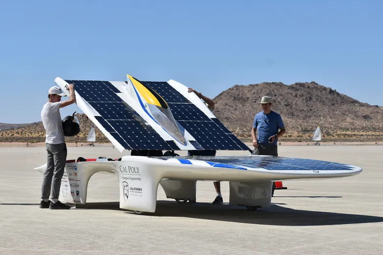 Student-made solar car approached Guinness World Record speed. They are still working to take the title