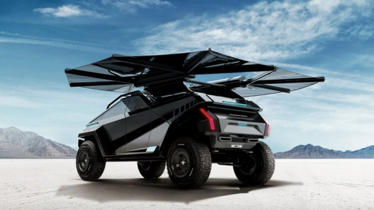 A New Off-Road Electric Truck Concept Boasts Bat Wing-Shaped Solar Panels