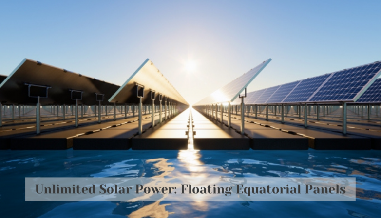 Unlimited Solar Power: Floating Equatorial Panels