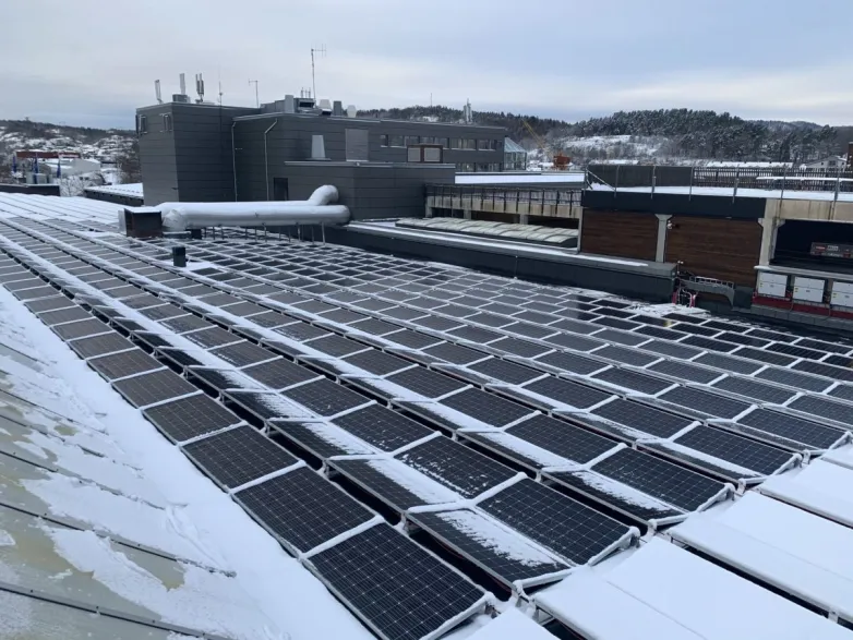 Home heating photovoltaic panels to clear snow