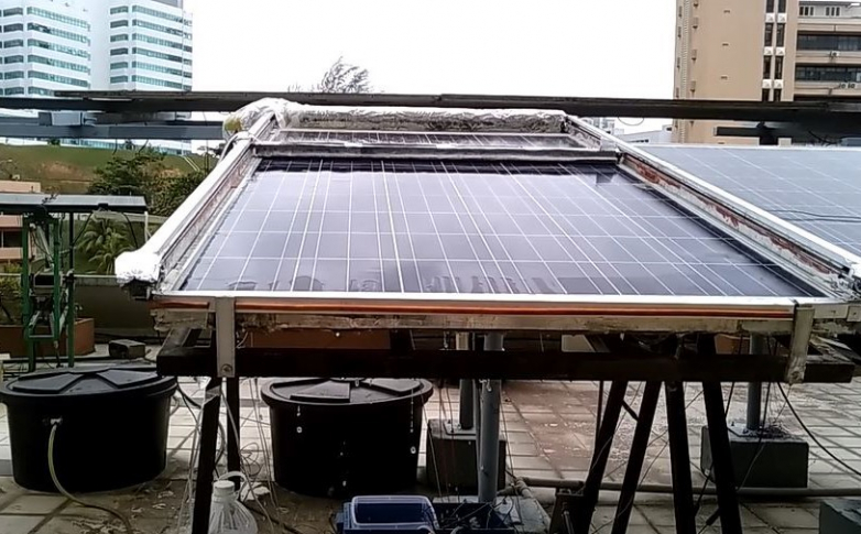 Self-cleaning PV system with active cooling technology