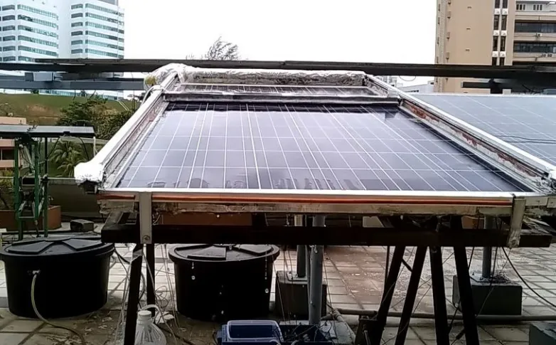 Self-cleaning PV system with active cooling technology