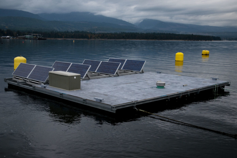 Active cooling for PV modules in floating arrays