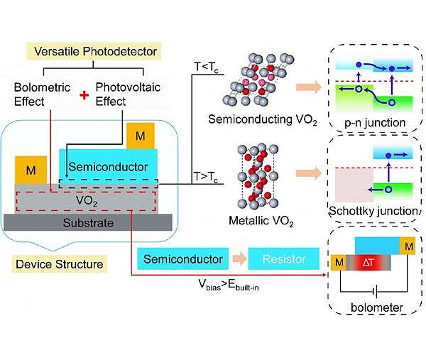 A flexible photodetector assisted by photovoltaic or pv and also bolometric results