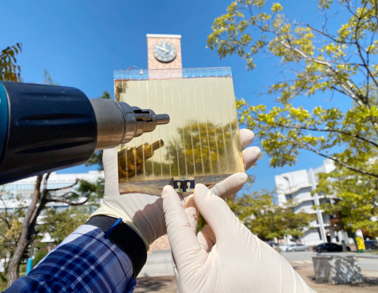 Ambient refined not natural perovskite solar cells at 19.75% effectiveness