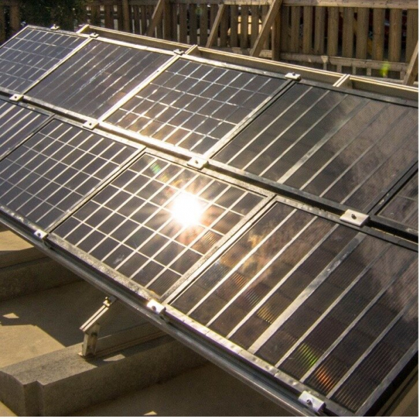A stand-alone solar farm in Crete that incorporates graphene perovskite photovoltaic panels