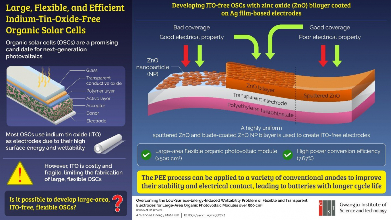 Scientists realize large-area organic solar cells that are low-cost, flexible, and also reliable