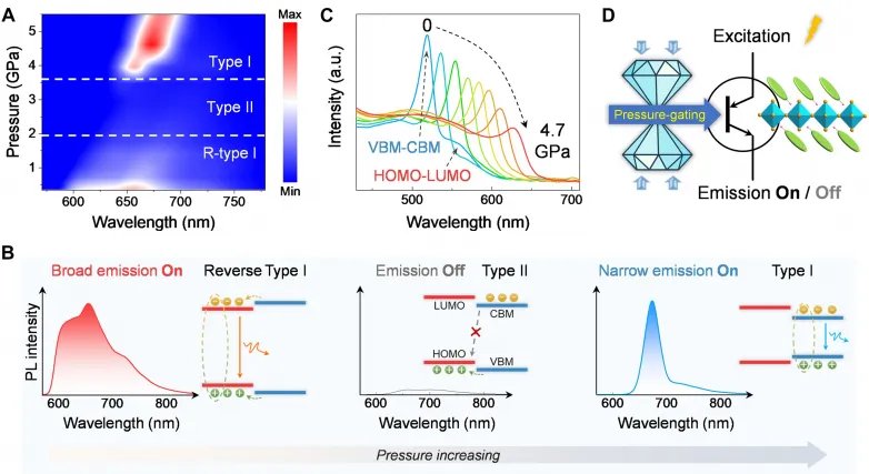 Checking out pressure-gated band-edge states of 2D halide perovskites