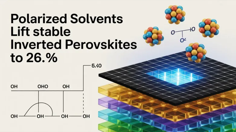 Polarized Solvents Lift Stable Inverted Perovskites to 26.4%