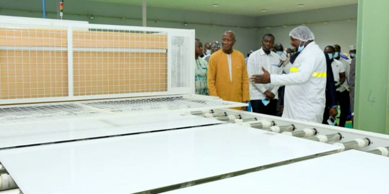 A photovoltaic panel manufacturing plant constructed in Ouagadougou