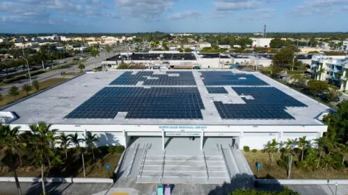 475-kW solar array now complete atop Miami-area regional library