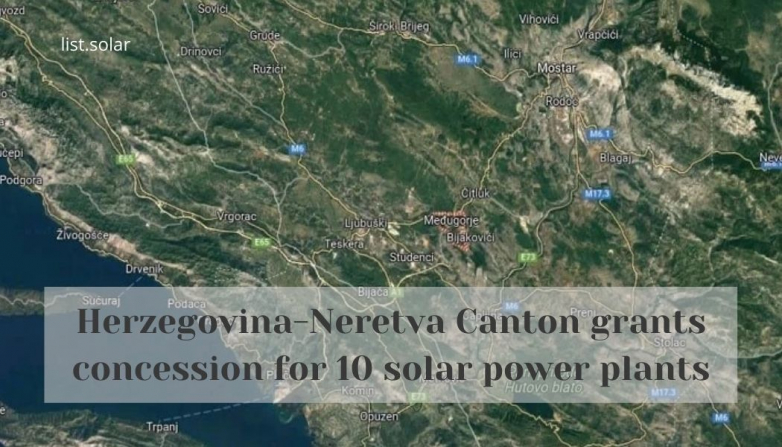 Herzegovina-Neretva Canton grants concession for 10 solar power plants