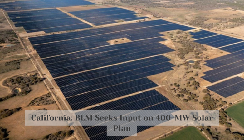 California: BLM Seeks Input on 400-MW Solar Plan