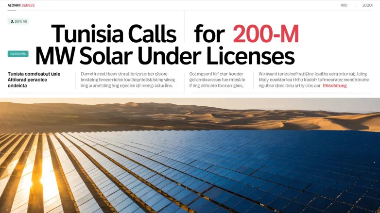 Tunisia Calls for 200-MW Solar Under Licenses