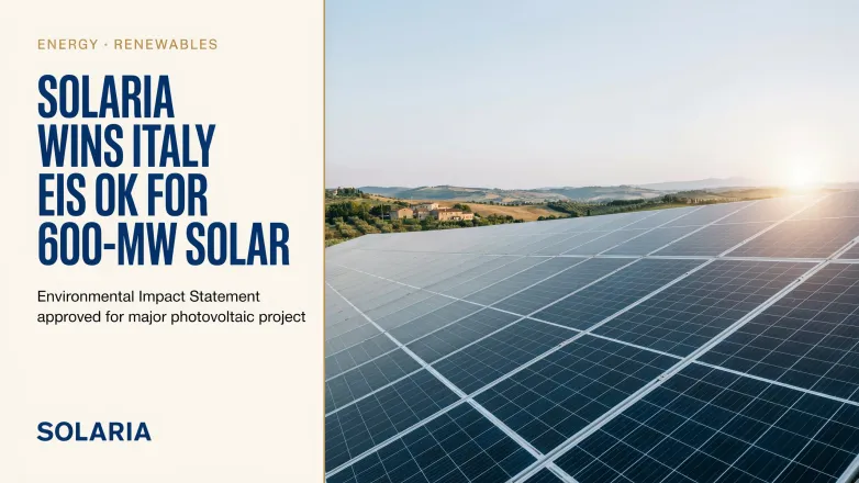 Solaria Wins Italy EIS OK for 600-MW Solar